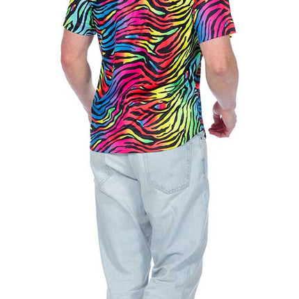 Wilbers & Wilbers Party Shirt Zebra Neon Heren