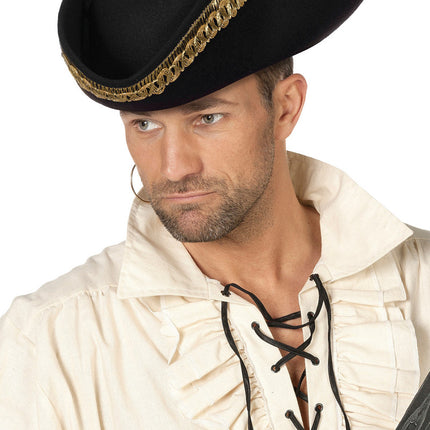 Wilbers & Wilbers Piraten Hoed Driesteek Met Goudband