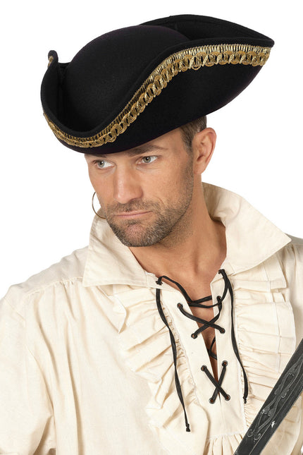 Wilbers & Wilbers Piraten Hoed Driesteek Met Goudband