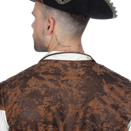 Wilbers & Wilbers Piraten Hoed Luxe Zwart Rood Heren