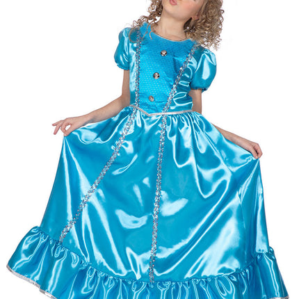 Wilbers & Wilbers Prinsessen Jurk Lang Blauw Kinderen