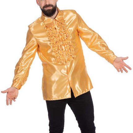 Wilbers & Wilbers Rouches Overhemd Satijn Goud