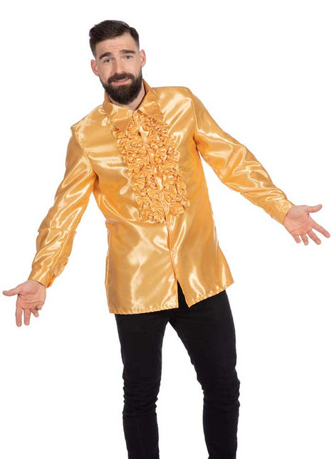 Wilbers & Wilbers Rouches Overhemd Satijn Goud