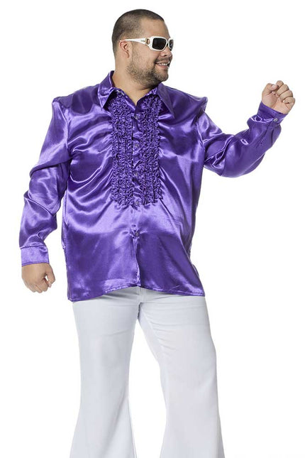 Wilbers & Wilbers Rouches Overhemd Satijn Lila