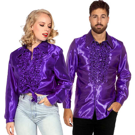 Wilbers & Wilbers Rouches Overhemd Satijn Lila