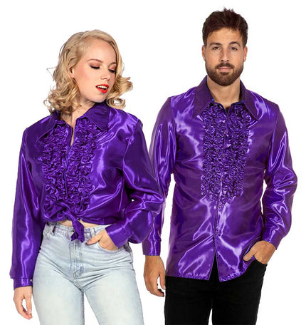 Wilbers & Wilbers Rouches Overhemd Satijn Lila