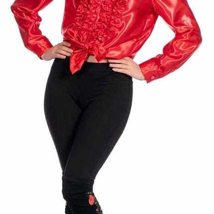 Wilbers & Wilbers Rouches Overhemd Satijn Rood