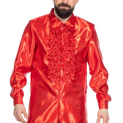 Wilbers & Wilbers Rouches Overhemd Satijn Rood