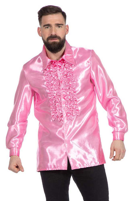 Wilbers & Wilbers Rouches Overhemd Satijn Roze