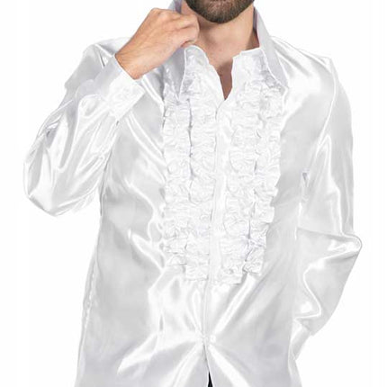 Wilbers & Wilbers Rouches Overhemd Satijn Wit