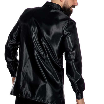 Wilbers & Wilbers Rouches Overhemd Satijn Zwart