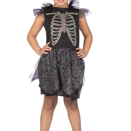 Wilbers & Wilbers Skelet Jurkje Met Strass Steentjes Meisjes