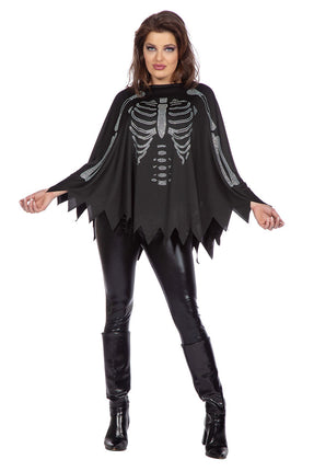 Wilbers & Wilbers Skelet Poncho Dames Met Strass Steentjes
