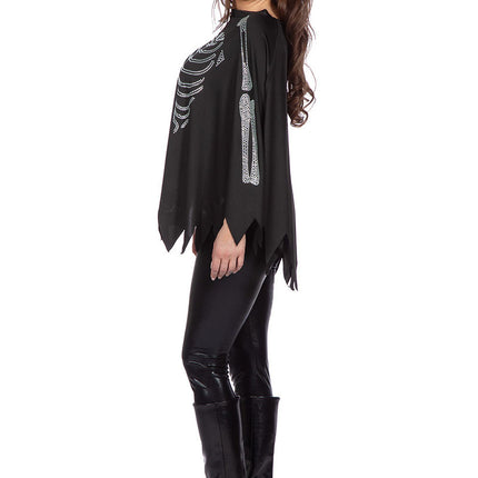 Wilbers & Wilbers Skelet Poncho Dames Met Strass Steentjes
