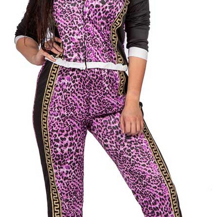 Wilbers & Wilbers Trainingspak Luipaard Paars Dames