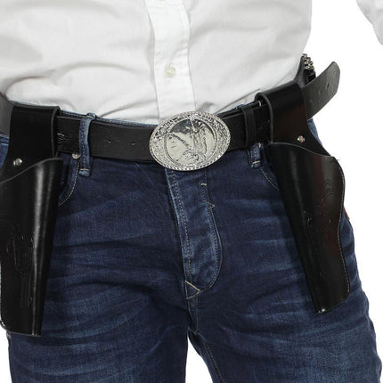 Wilbers & Wilbers Western Holster Dubbel Met Riem Zwart
