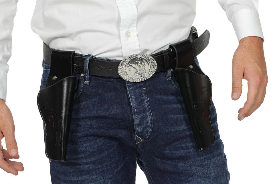Wilbers & Wilbers Western Holster Dubbel Met Riem Zwart