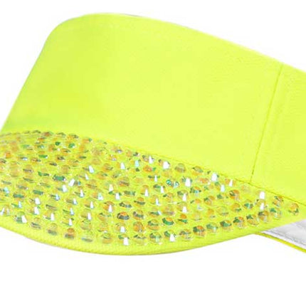 Wilbers & Wilbers Zonneklep Neon Geel Met Steentjes