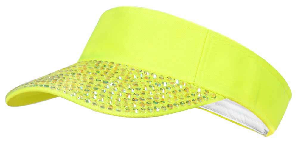 Wilbers & Wilbers Zonneklep Neon Geel Met Steentjes