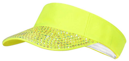 Wilbers & Wilbers Zonneklep Neon Geel Met Steentjes
