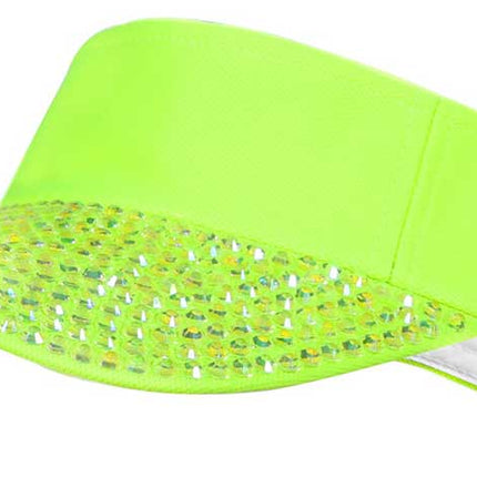 Wilbers & Wilbers Zonneklep Neon Groen Met Steentjes