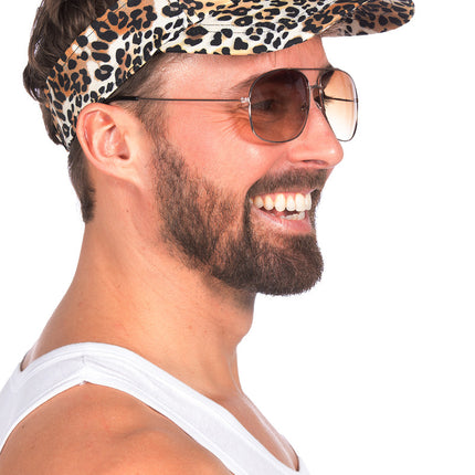 Wilbers & Wilbers Zonneklep Panterprint bruin