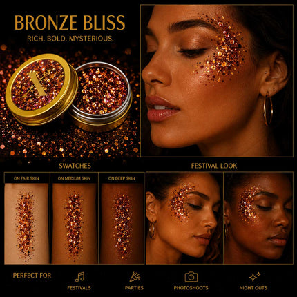 X-sins Bronze Bliss Gezicht en Body Glitters 25 ml