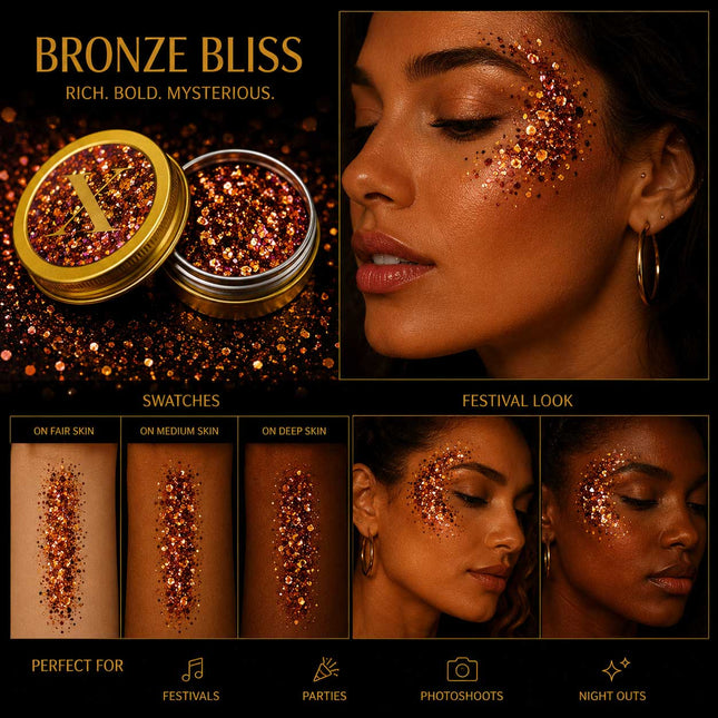 X-sins Bronze Bliss Gezicht en Body Glitters 25 ml