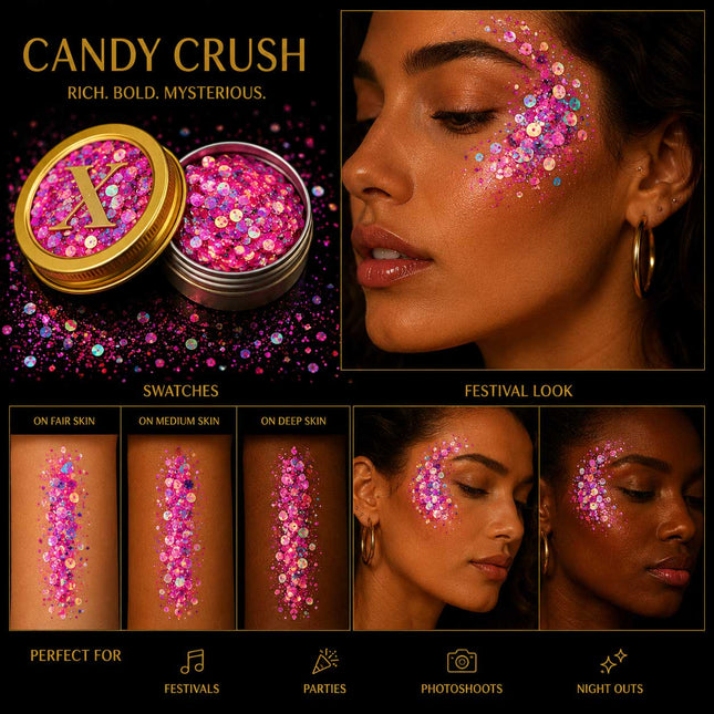 X-sins Candy Crush Gezicht en Body Glitters 25 ml