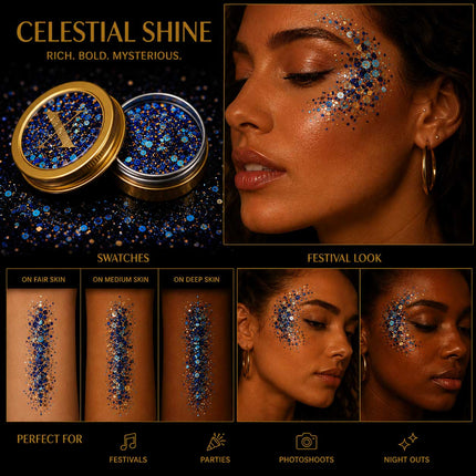 X-sins Celestial Shine Gezicht en Body Glitters 25 ml