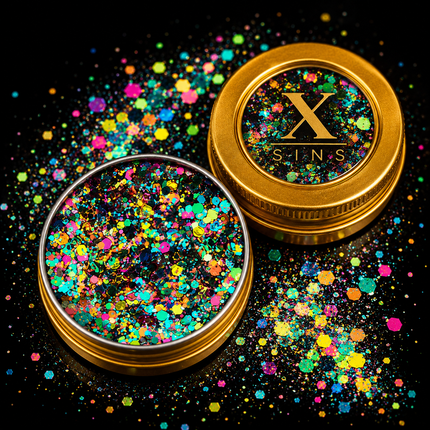 X-sins Collor Party Gezicht en Body Glitters 25 ml
