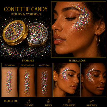 X-sins Confettie Candy Gezicht en Body Glitters 25 ml