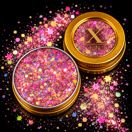 X-sins Dolly Pink Gezicht en Body Glitters 25 ml