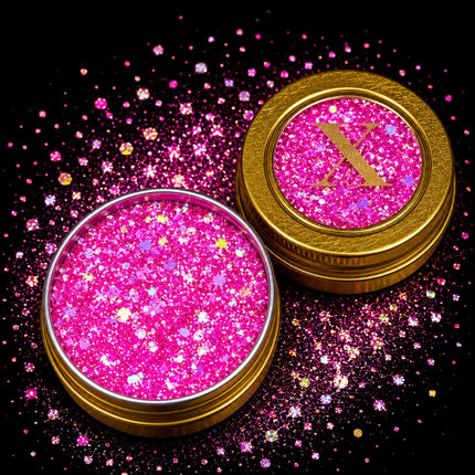 X-sins Dreamy Pink Gezicht en Body Glitters 25 ml
