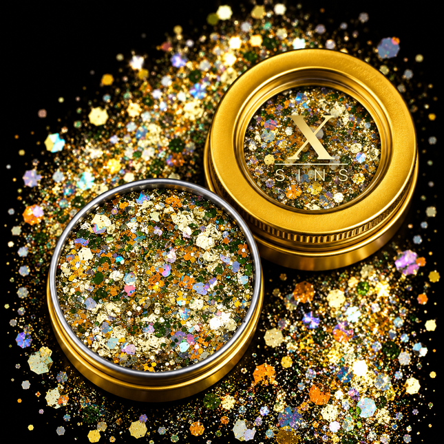 X-sins Golden Flower Gezicht en Body Glitters 25 ml