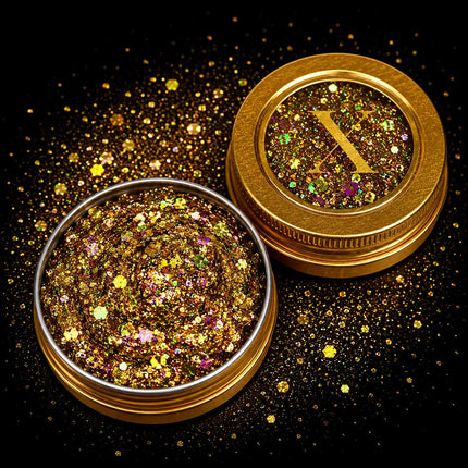 X-sins Golden Glam Gezicht en Body Glitters 25 ml