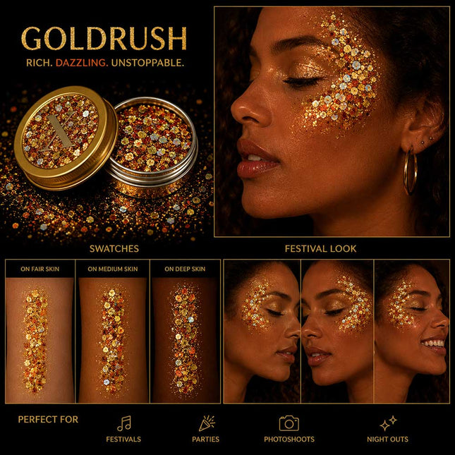 X-sins Goldrush Gezicht en Body Glitters
