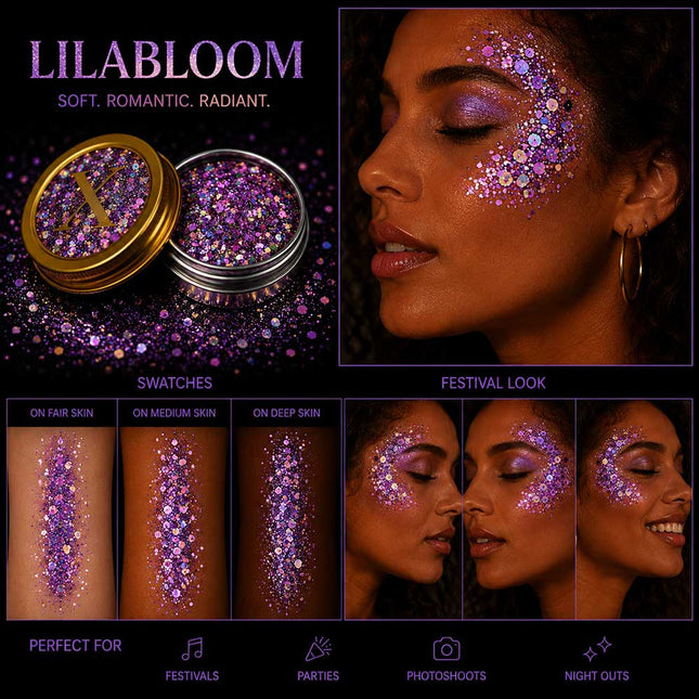 X-sins Lilabloom Gezicht en Body Glitters