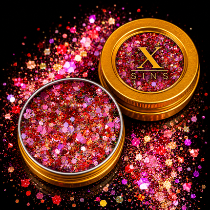 X-sins Love Red Gezicht en Body Glitters 25 ml