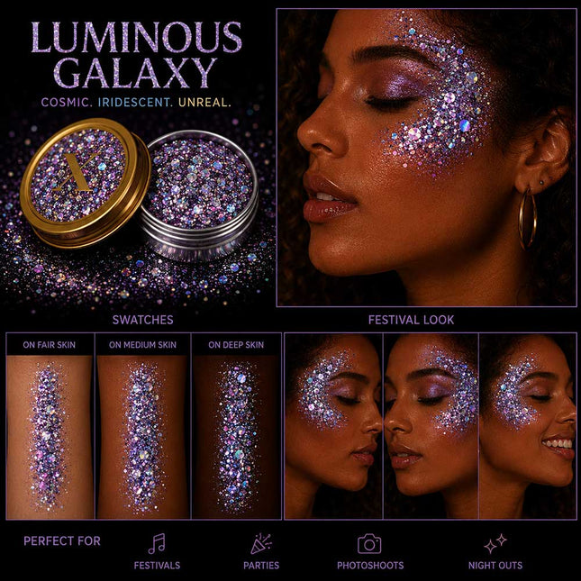 X-sins Luminous Galaxy Gezicht en Body Glitters