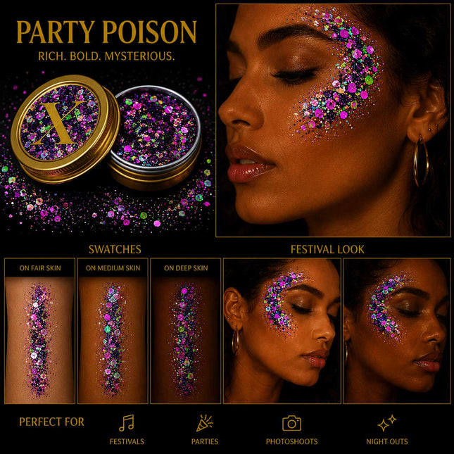 X-sins Party Poison Gezicht en Body Glitters 25 ml