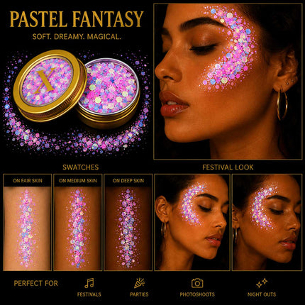 X-sins Pastel Fantasy Gezicht en Body Glitters 25 ml