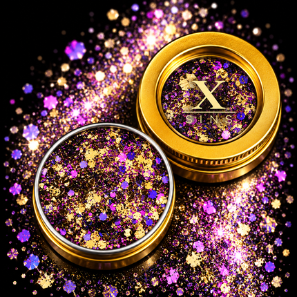 X-sins Peach Purple Gezicht en Body Glitters 25 ml