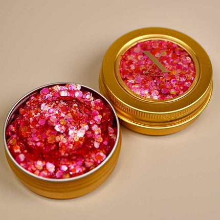 X-sins Pink Blush Gezicht en Body Glitters