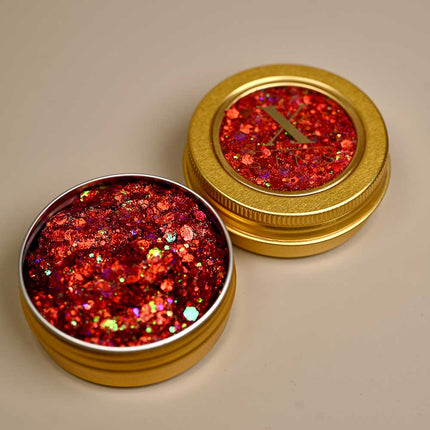 X-sins Shimmering Ruby Gezicht en Body Glitters