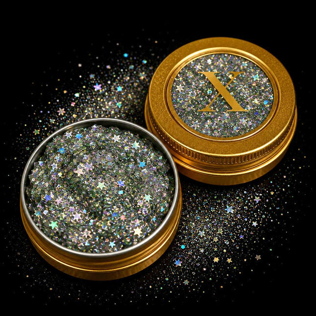 X-sins Silver Glam Gezicht en Body Glitters