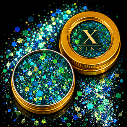 X-sins Sparkling Blue Gezicht en Body Glitters 25 ml