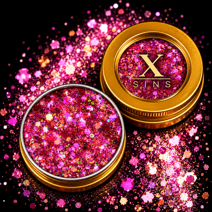 X-sins Sweet Pink Gezicht en Body Glitters 25 ml