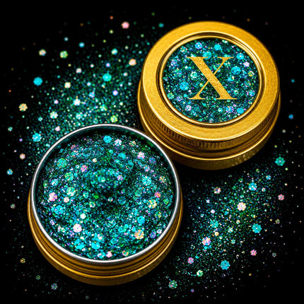 X-sins Turquoise Glow Gezicht en Body Glitters 25 ml
