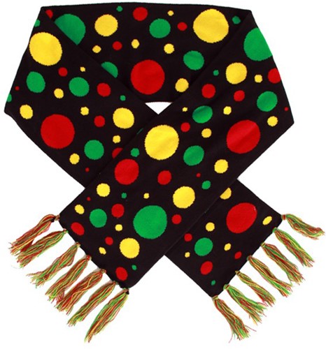 Sjaal carnaval confetti rood geel groen